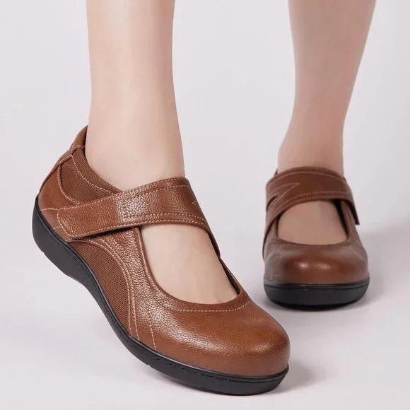 Women's Leather Mary Jane Flats Casual Dress Shoes Lightweight Size 8 - Picture 4 of 6